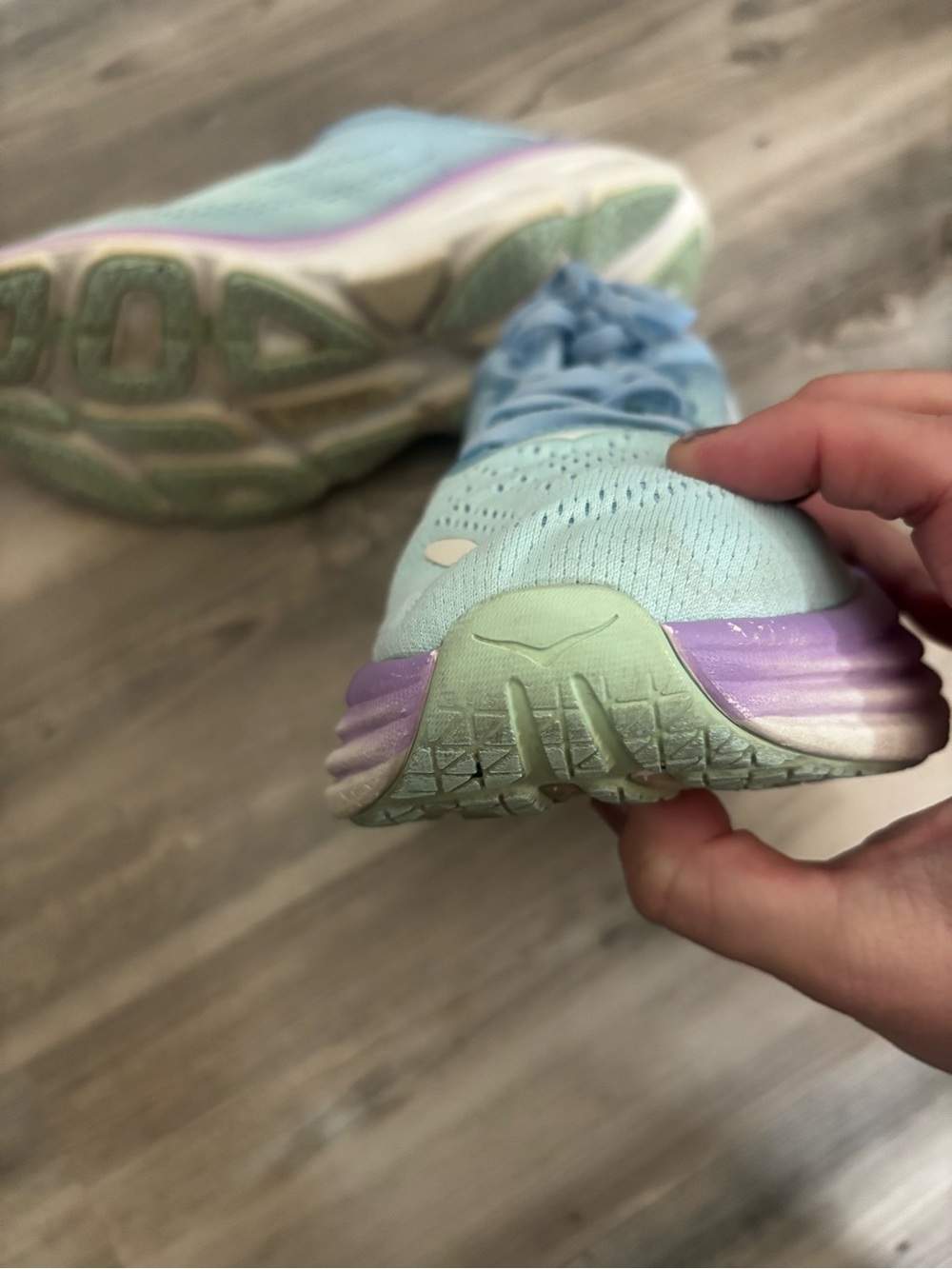 HOKA Bondi 8 Running Shoes Blue Purple Women’s Size 7.5B Cushioned Sneaker - Picture 6 of 9